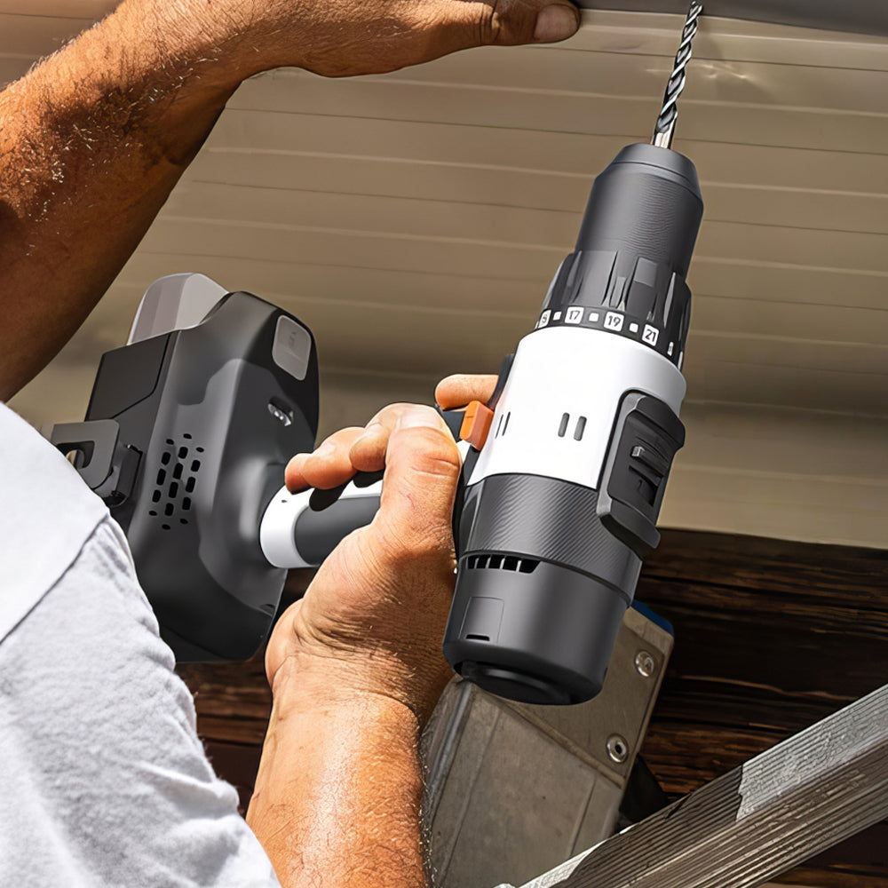 20V Cordless Drill Driver, 1/2" Chuck, 2-Speed, 443 In-lbs Torque, 21+1 Clutch