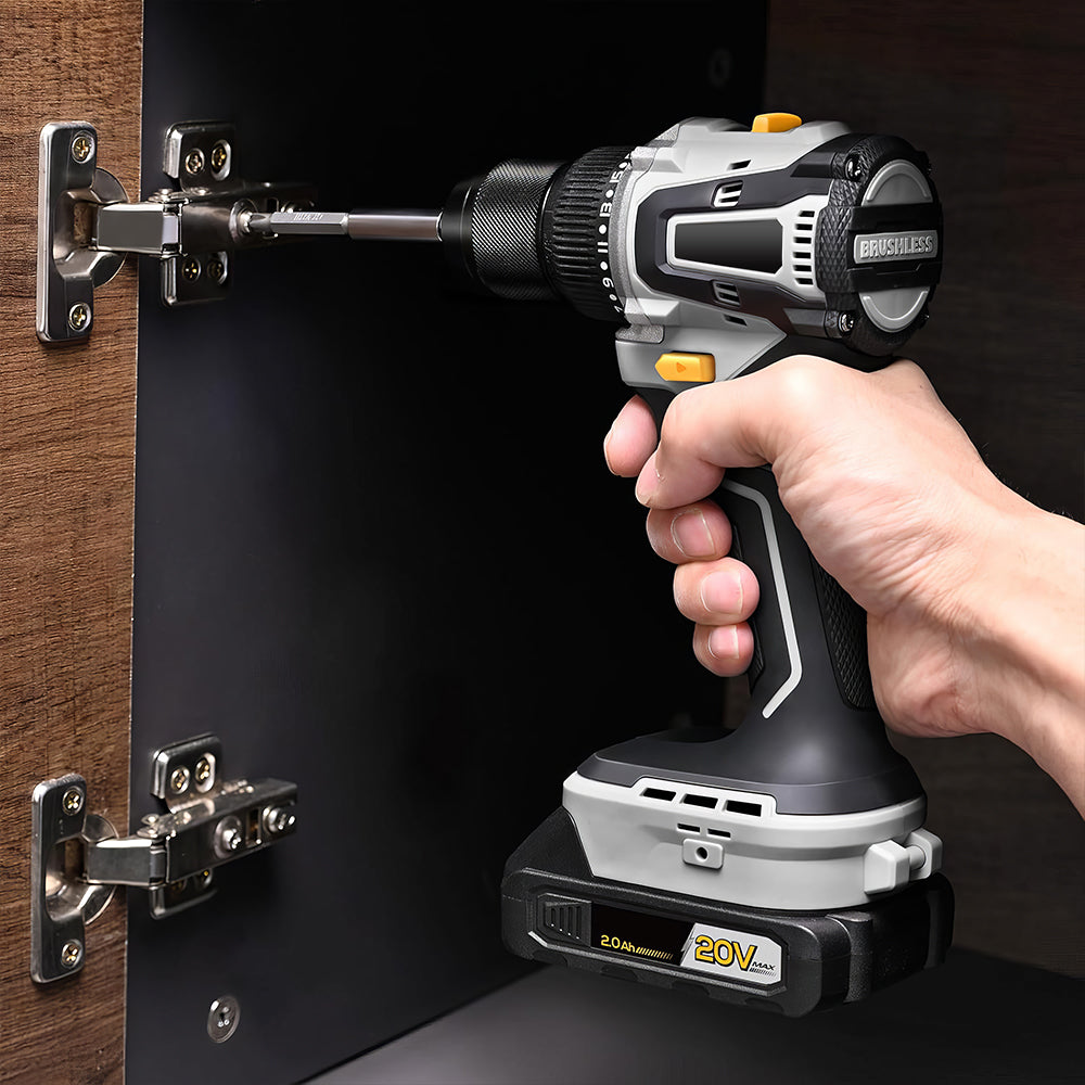 20V Brushless Cordless Drill Set with 2.0Ah Battery & Charger