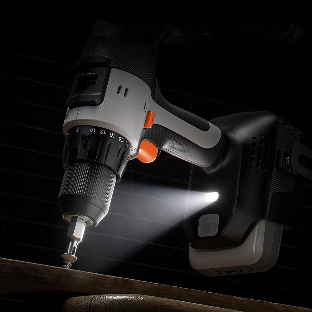 20V Cordless Drill Driver, 1/2" Chuck, 2-Speed, 443 In-lbs Torque, 21+1 Clutch