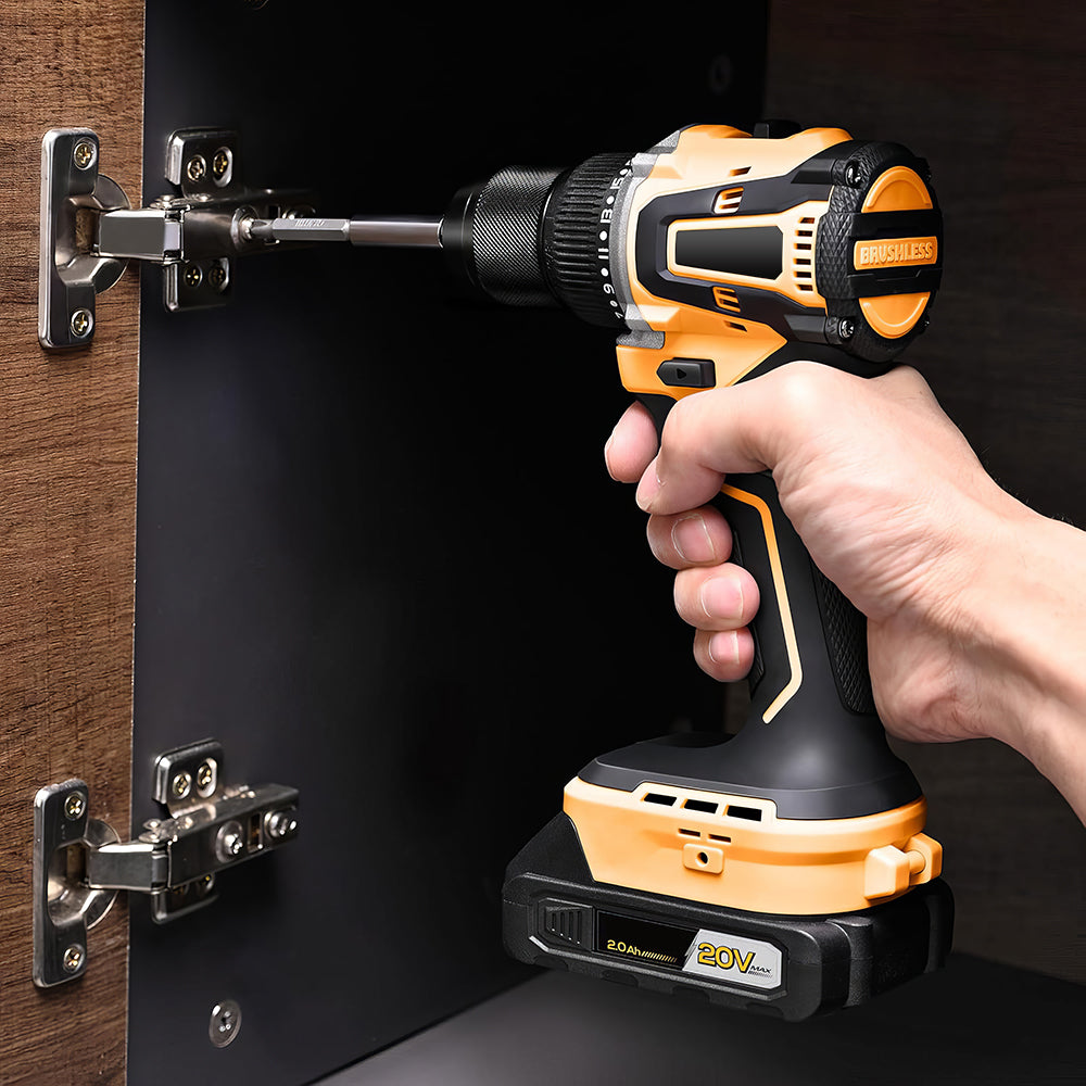 20V Brushless Cordless Drill Set with 2.0Ah Battery & Charger