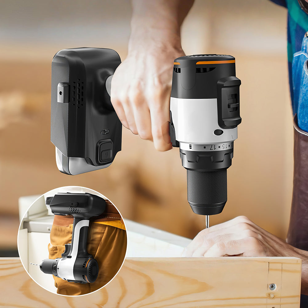 20V Cordless Drill Driver, 1/2" Chuck, 2-Speed, 443 In-lbs Torque, 21+1 Clutch