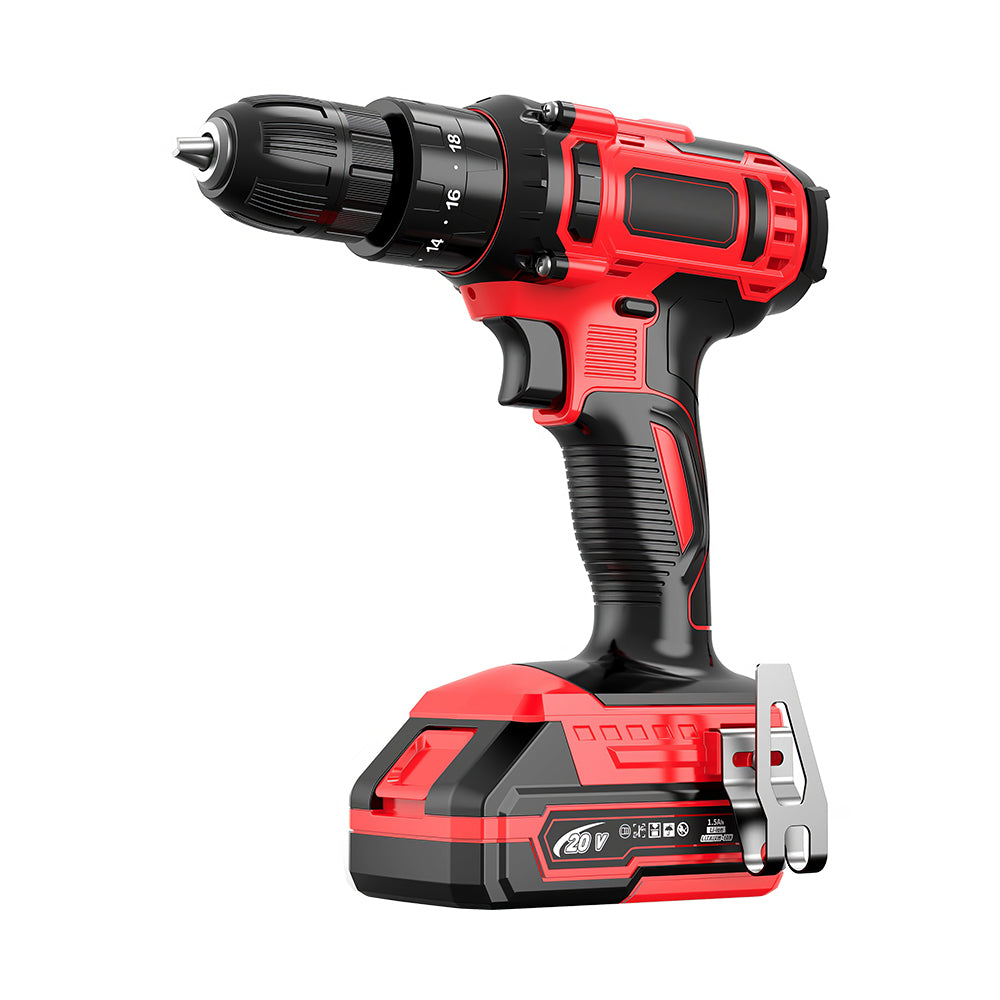 20V Cordless Drill Set with 72 Accessories, 2-Speed, 3/8" Chuck & LED