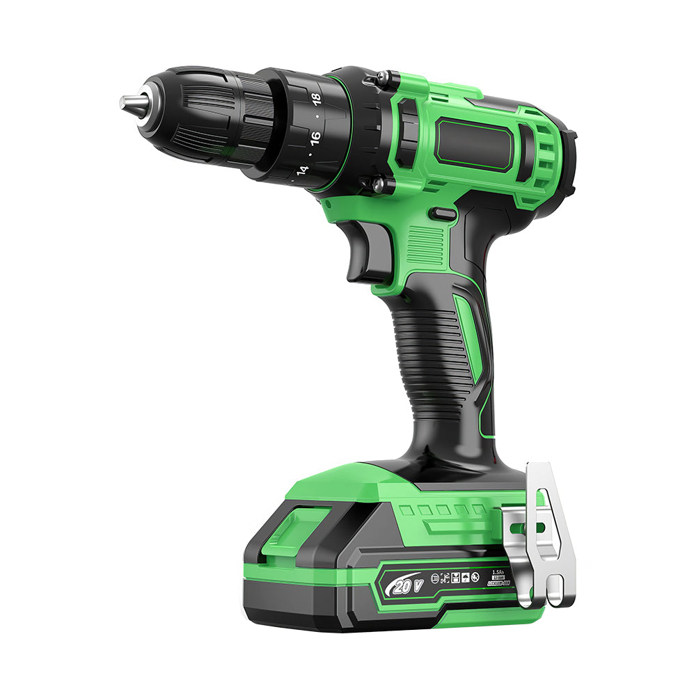 20V Cordless Drill Set with 72 Accessories, 2-Speed, 3/8" Chuck & LED