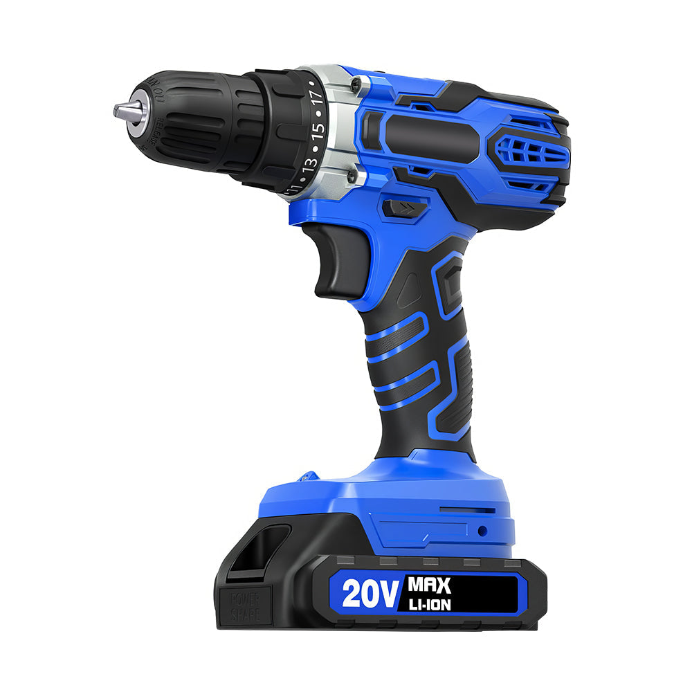 20V MAX Cordless Drill Kit with Battery & Charger, 2-Speed, 22pcs Bit Set