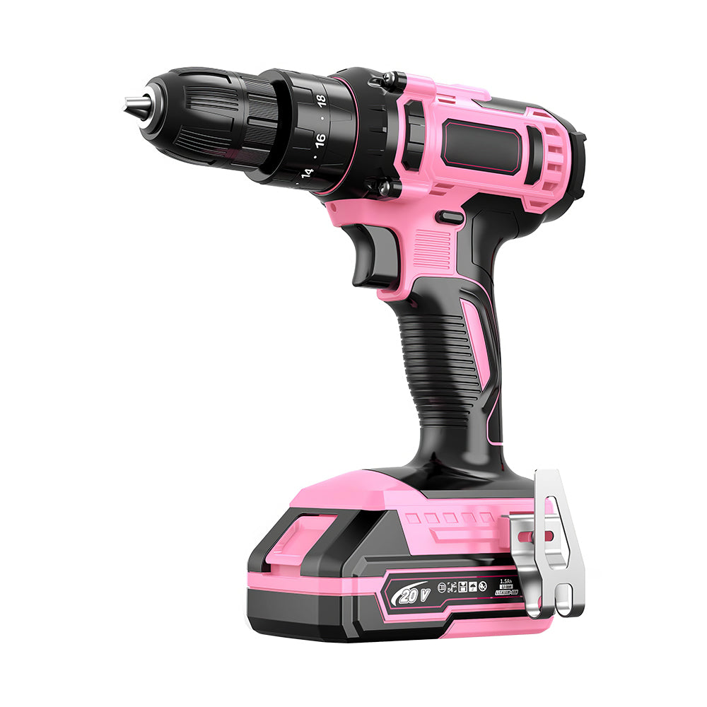 20V Cordless Drill Set with 72 Accessories, 2-Speed, 3/8" Chuck & LED