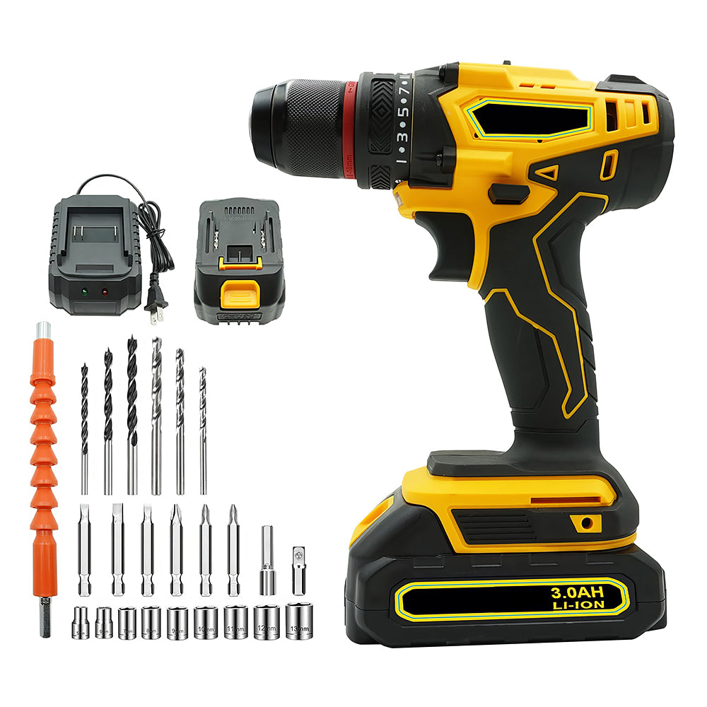 20V Brushless Cordless Drill Set with 2.0Ah Battery & Charger – Gray