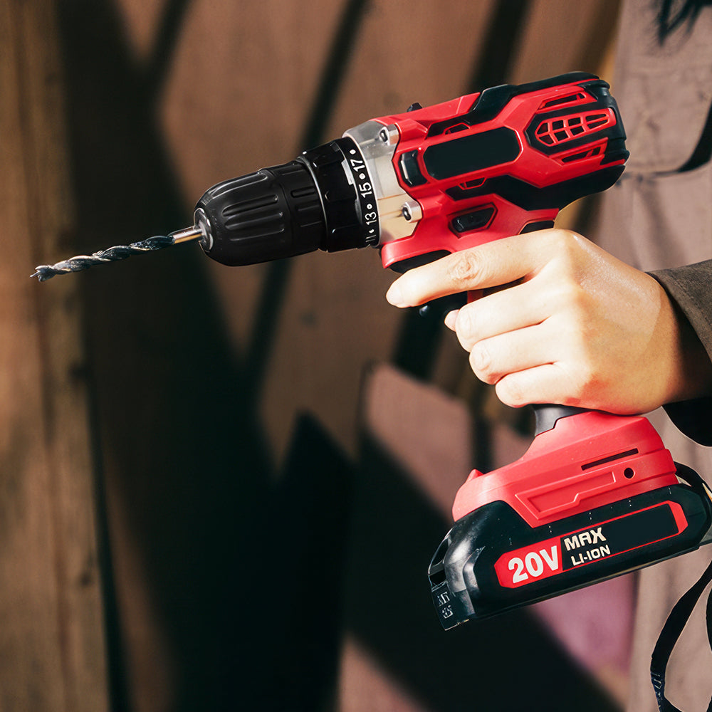 20V MAX Cordless Drill Kit with Battery & Charger, 2-Speed, 22pcs Bit Set