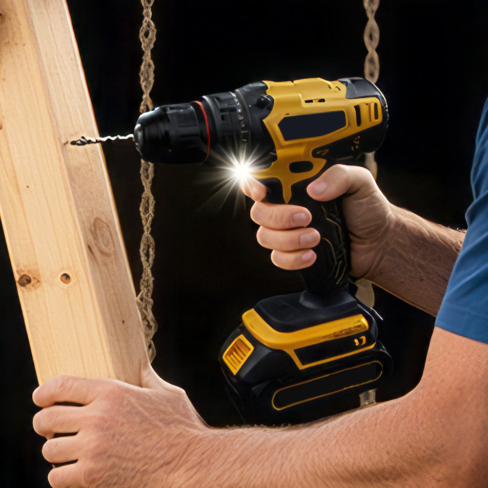 20V Brushless Cordless Drill Set with 2.0Ah Battery & Charger – Gray