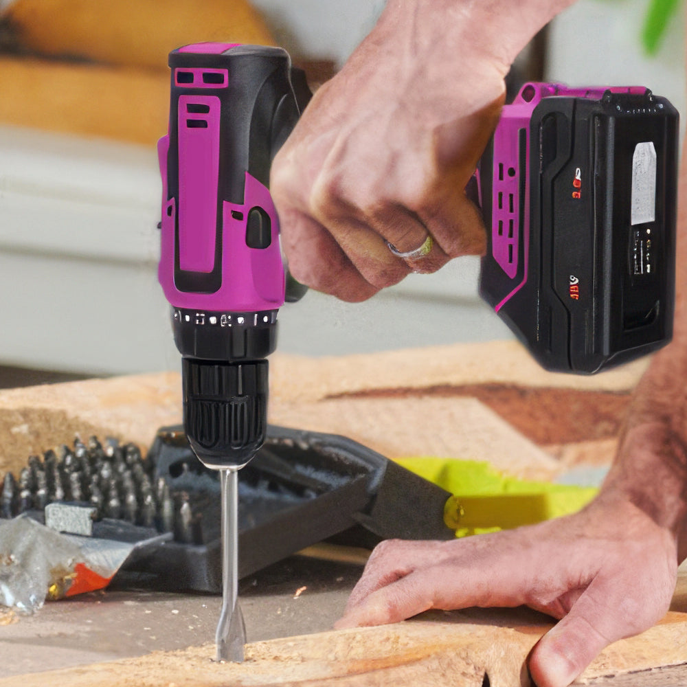 20V Cordless Drill Set with 2.0Ah Battery & Charger, 3/8" Chuck, 2-Speed