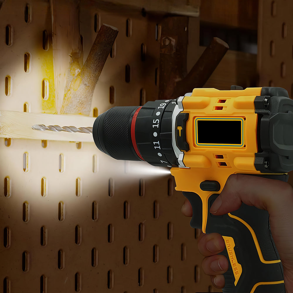 20V Brushless Cordless Drill Set with 2.0Ah Battery & Charger – Gray