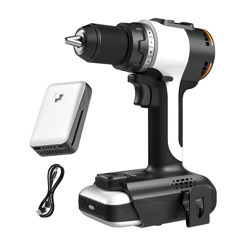 20V Cordless Drill Driver, 1/2" Chuck, 2-Speed, 443 In-lbs Torque, 21+1 Clutch