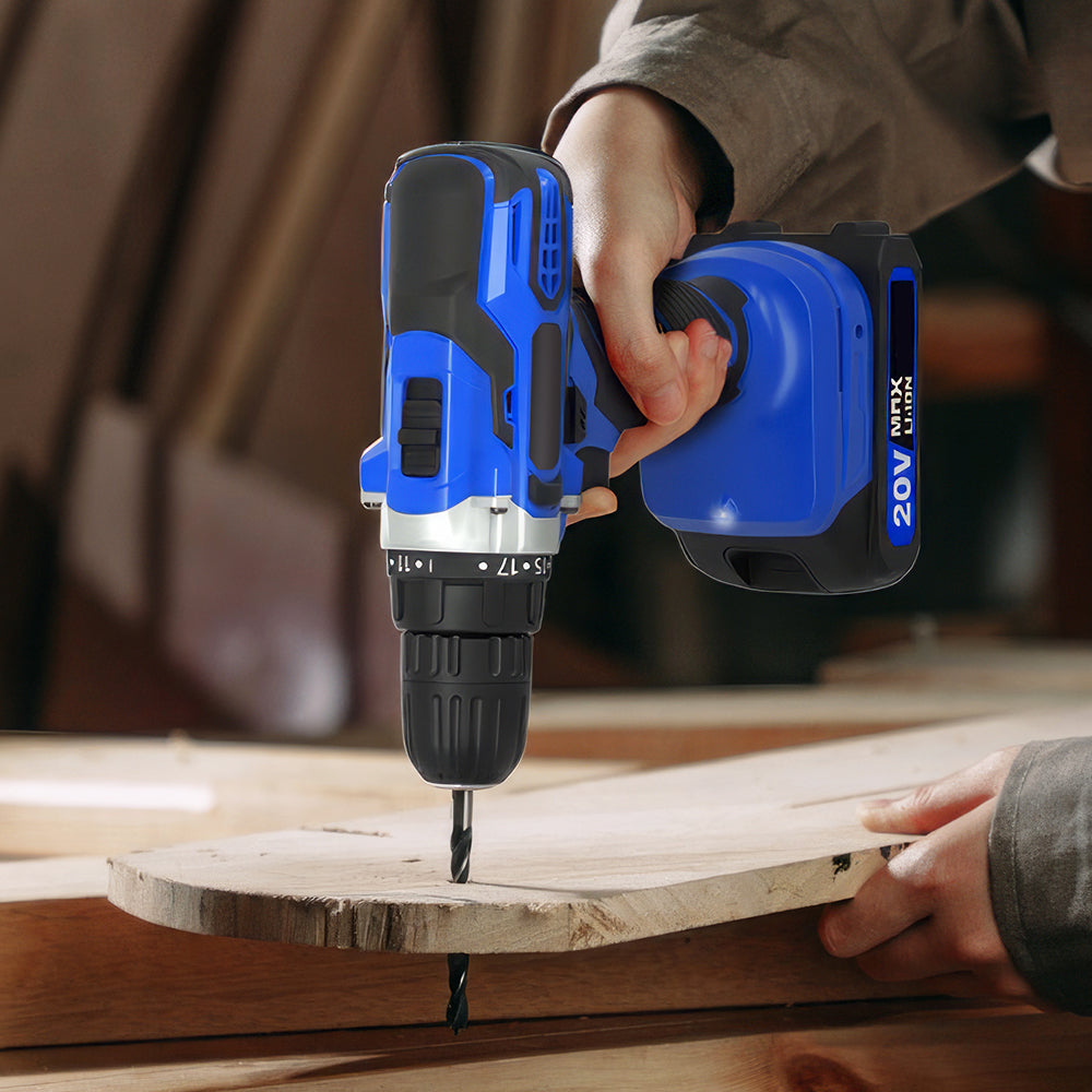 20V MAX Cordless Drill Kit with Battery & Charger, 2-Speed, 22pcs Bit Set